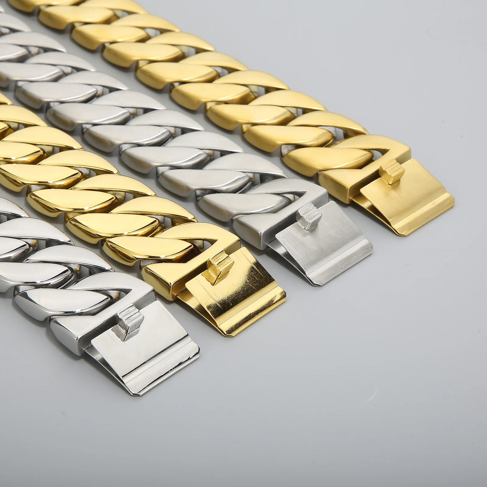 KALEN 31mm BrushedShiny Big Heavy Cuban Chain Stainless Steel Women Ankle Jewelry Chunky Link 250107