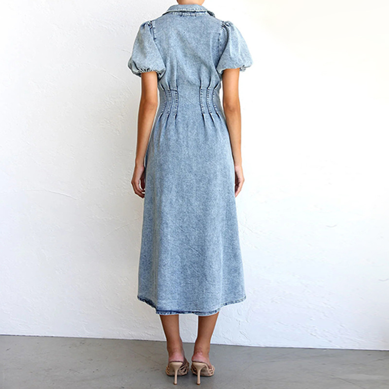 dresses for woman prom dresses 2025 2025 autumn and winter independent station short sleeved distressed casual style shirt denim long dres