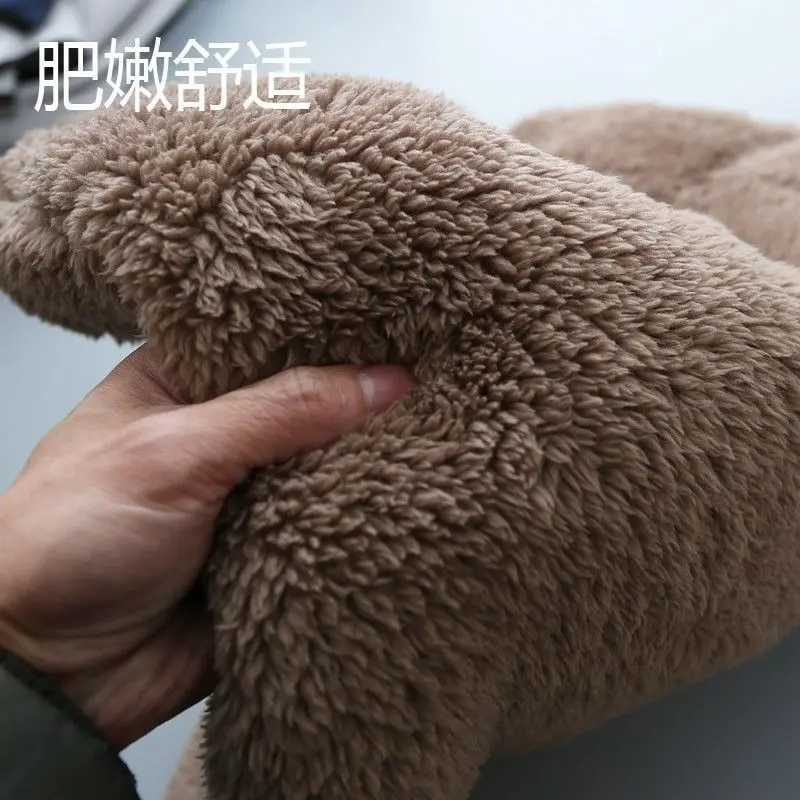 2024 mens round neck pull up sweatshirt plain soft plush hot top double-sided coral velvet home textile outdoor sweatshirt W250108