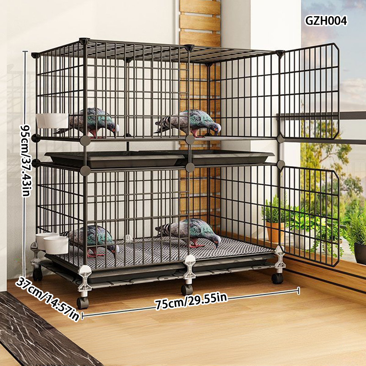 Triple Layer Big Capacity Household Birdcage for Pigeons, Parrots, and Hens