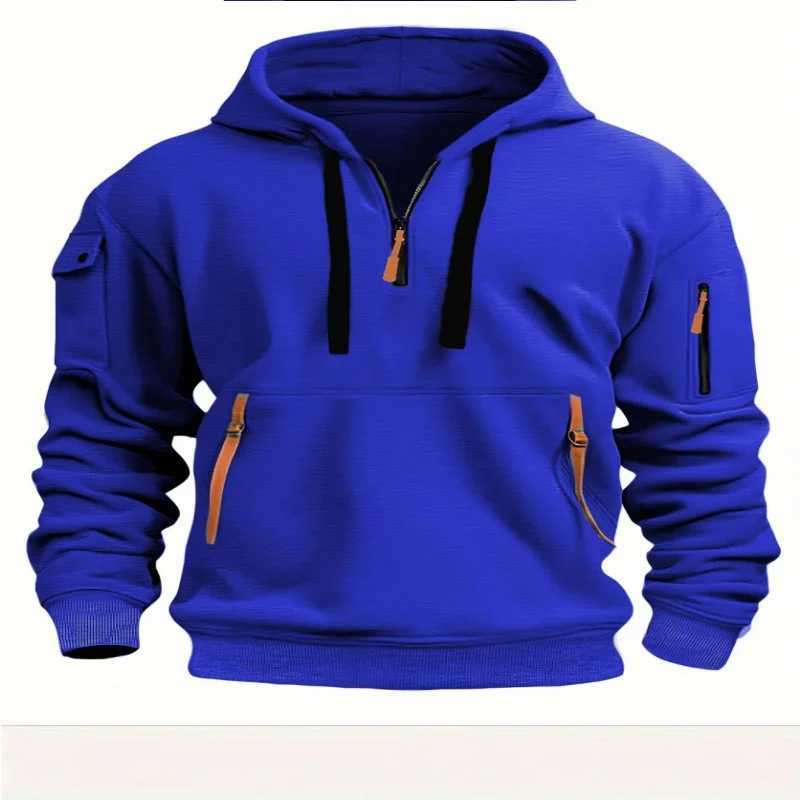 New autumn and winter mens design multi zipper hoodie outdoor long sleeved hoodie fashionable casual fitness zipper W250108