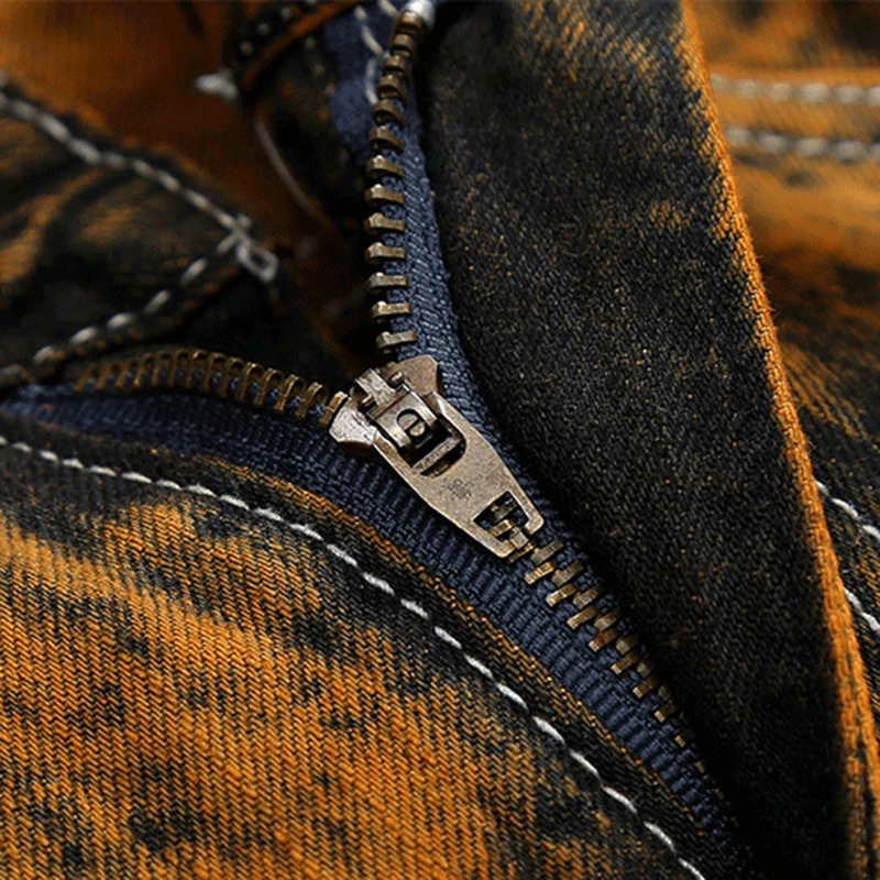 Denim Hole Jeans Personality Old Style Straight n Young Fashion High Quality Mens Large Size Trendy 250106