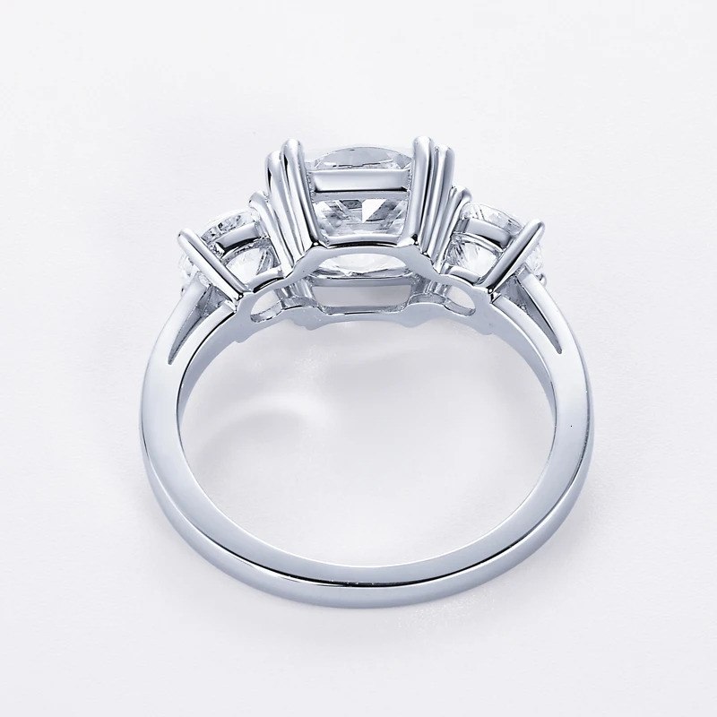 925 Sterling Silver Three Stone Engagement Wedding Ring Cushion Cut 3.5CTW. Promise Band for Women Jewerly 250106