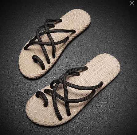 New Arrival Roman woven rope flip cover mens new summer fashion retro lightweight flat slider outdoor street casual shoes T250108