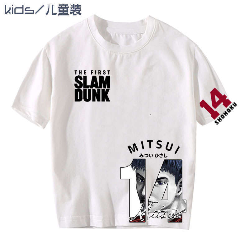 Slam Dunk Commemorative Mitsui Shou Parent Child Pure Cotton Short T-shirt Summer Loose Shoulder Style Anime Printed Half Sleeve
