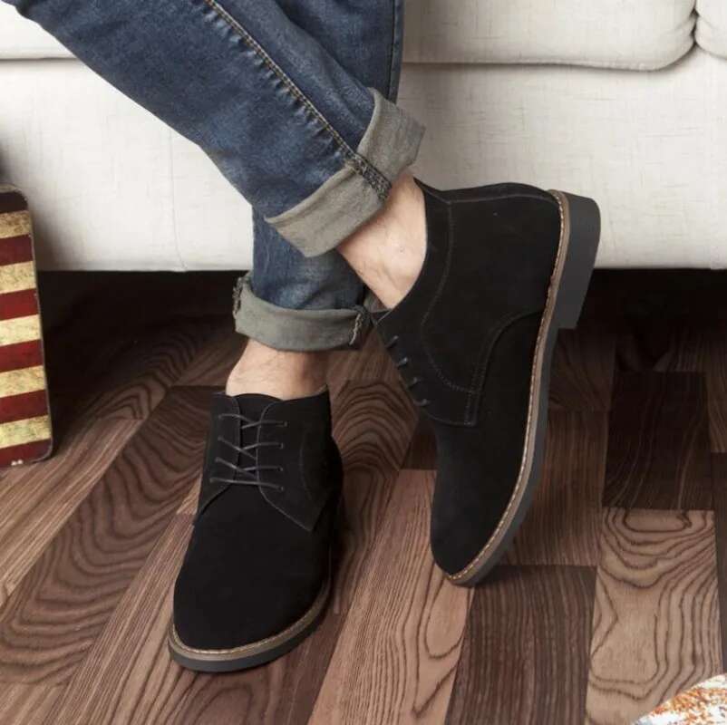 Ddmyoutdoor China Domestic High Top Casual Shoes Genuine Leather Men All Season Work Shoes Male Lace Up For Man Ankle Boots With Fur Black Size