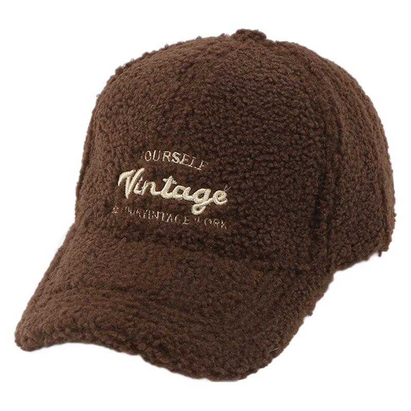 Korean version of the winter plush baseball cap women's fashion versatile cold hat autumn and winter warm furry duck tongue cap wholesale