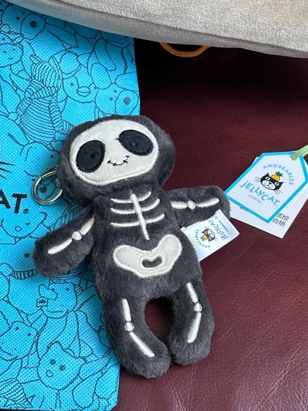 New jellys Cat Halloween Skeleton Bob Ghost Toy Small Pendant Bag Hanging Decoration Keychain Funny Doll Gift
