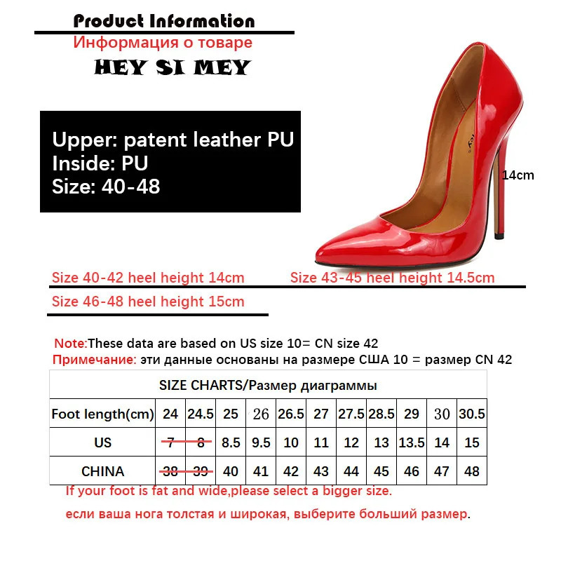 Fashion High Heels Sexy Shoes Women Pumps Large Size 43 44 45 White Stiletto Heel Patent Leather Office Wedding Shoes Hey Si Mey 250103