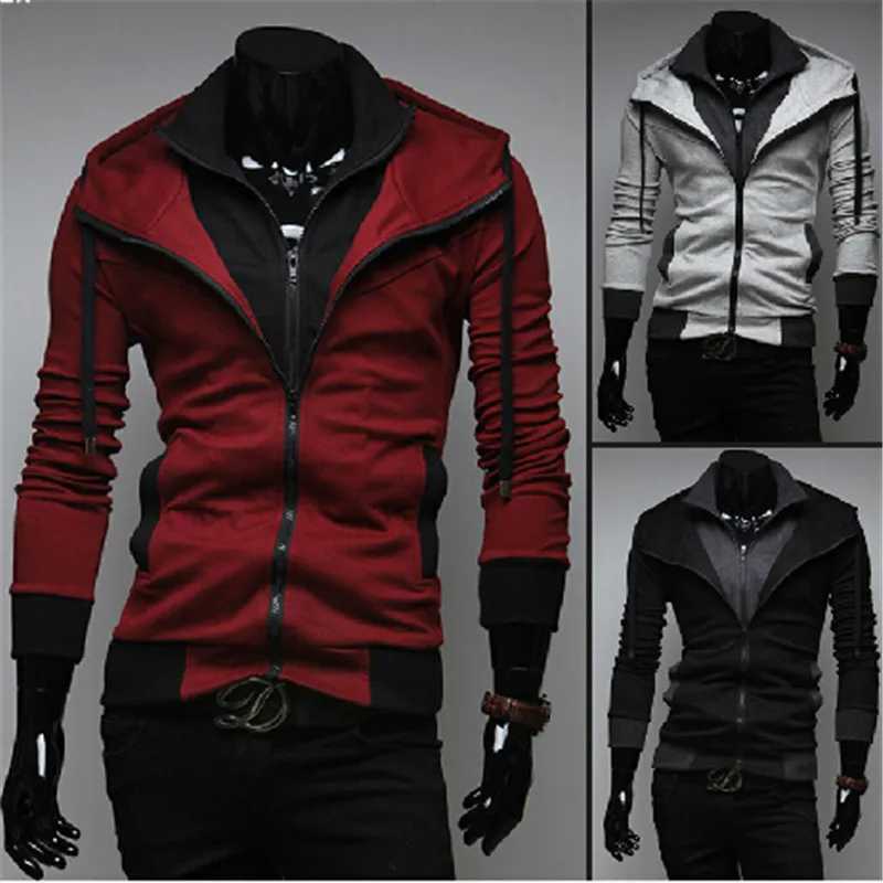 COLDKER Mens Zipper Hooded Wool 4-Color Size M-4XL Casual Hooded Street Top W250108