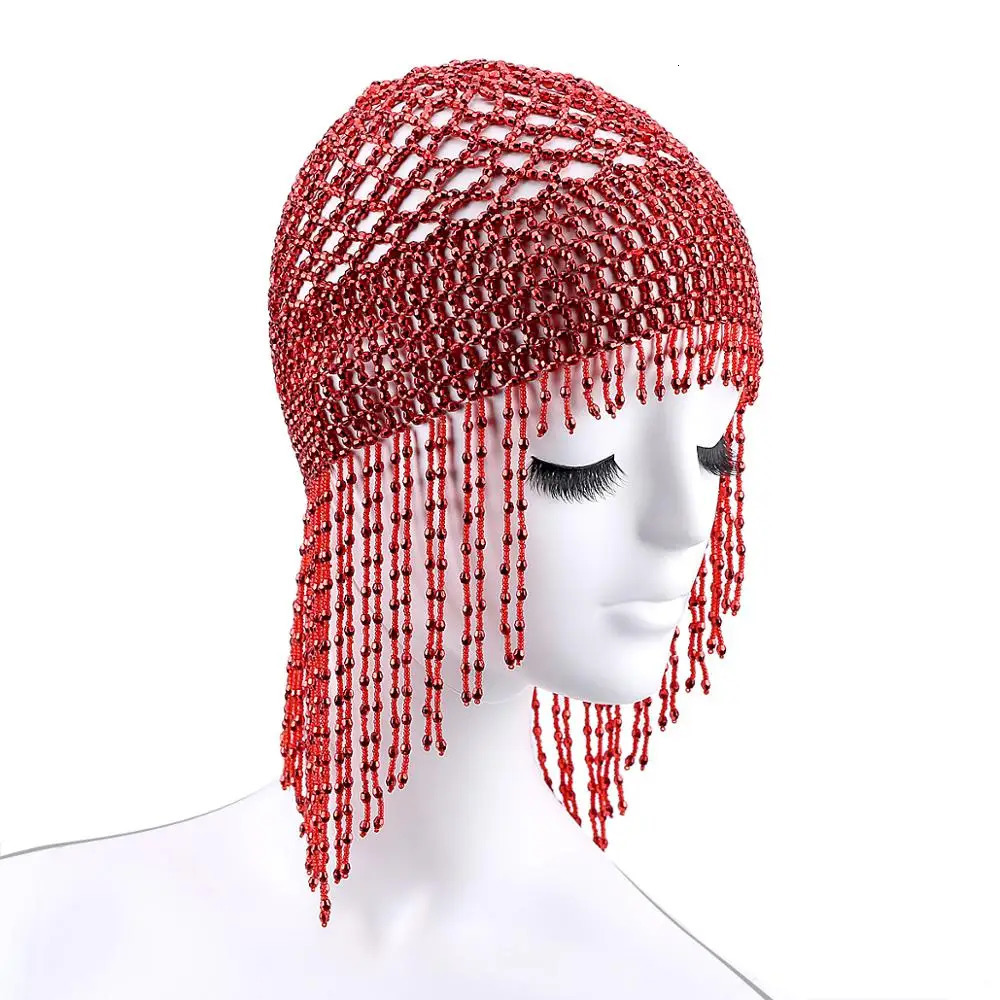 Womens Exotic Cleopatra Beaded Belly Dance Head Cap Hat Hair Accessory Headpiece for Party Wedding Showing 1015 250107
