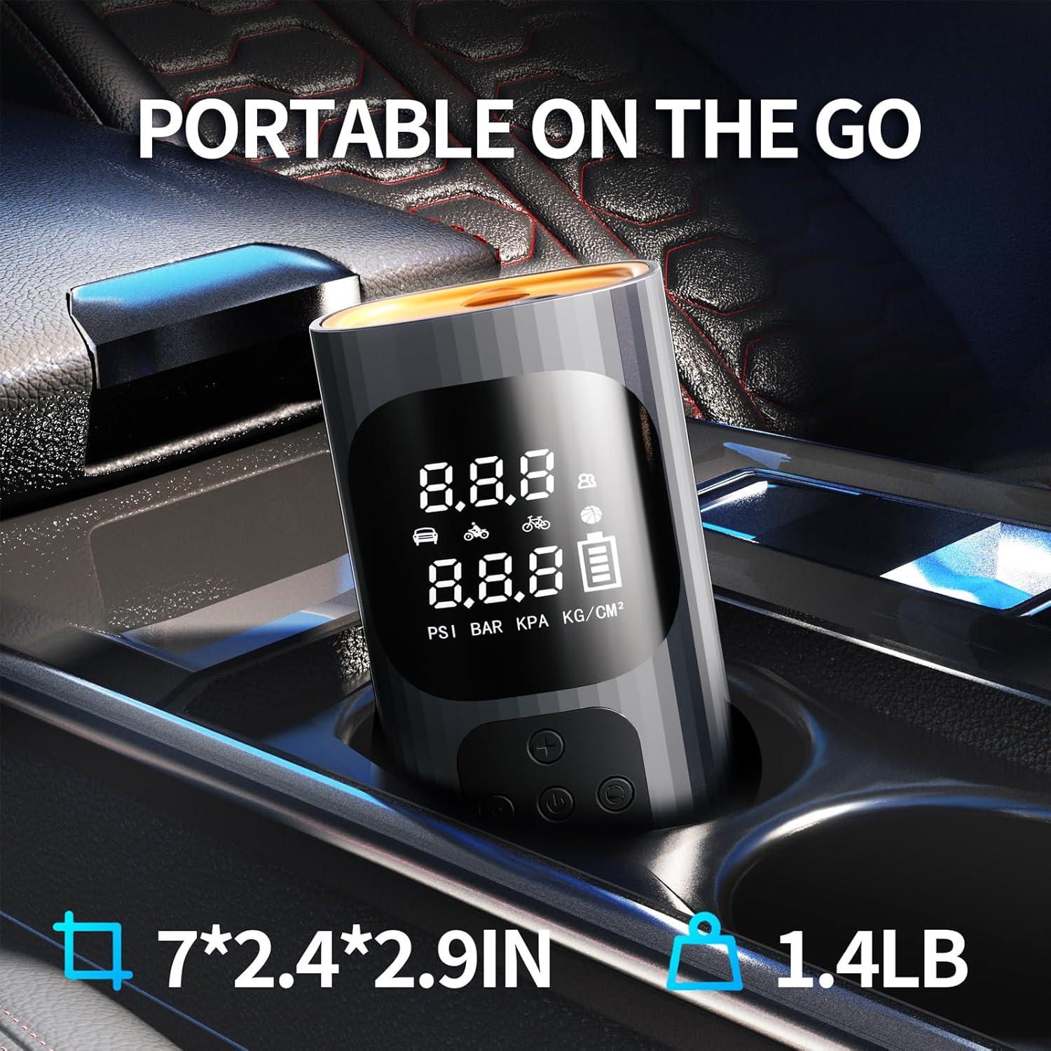 Cordless 16000mAh Air Compressor - 150PSI Smart Tire Pump for Cars, Motorcycles & Bicycles