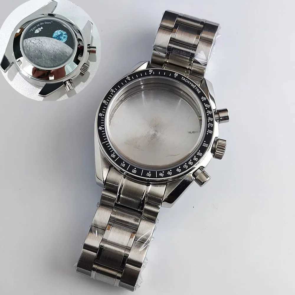Other Watches 40mm mens stainless steel waterproof VK63 shell quartz timing electronic customized VK63 dial pointer parts J250106