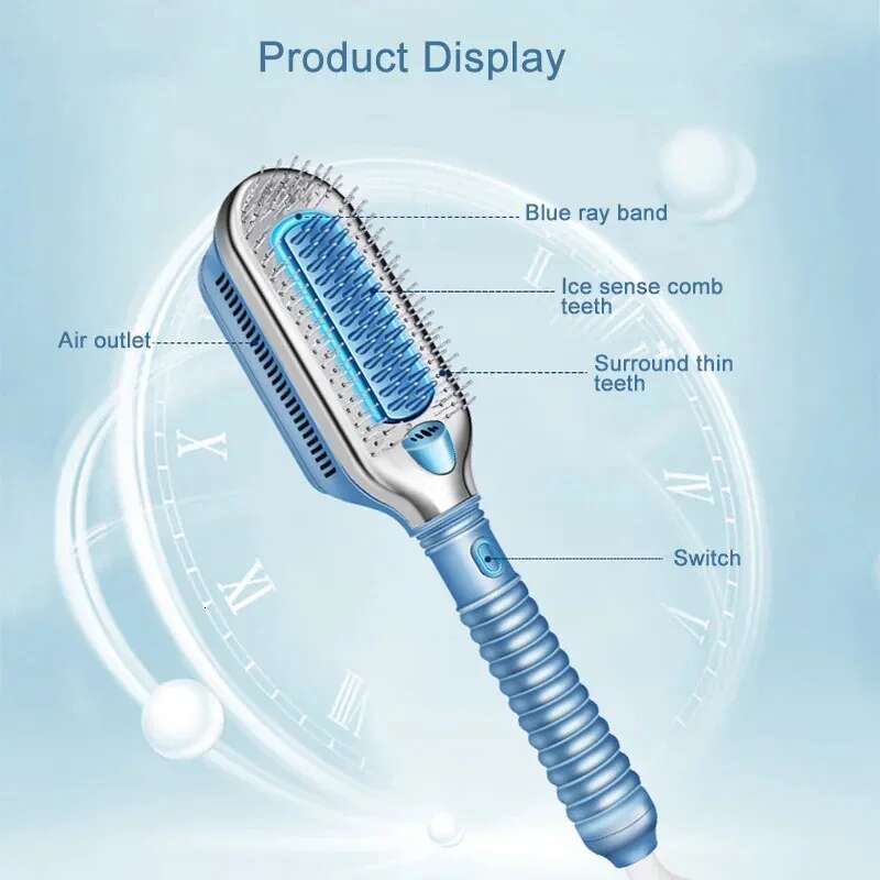 2025 New Multifunctional Negative Ion Cold Air Comb Professional Straightener Straight Hair Styg Tool Salon Accessories