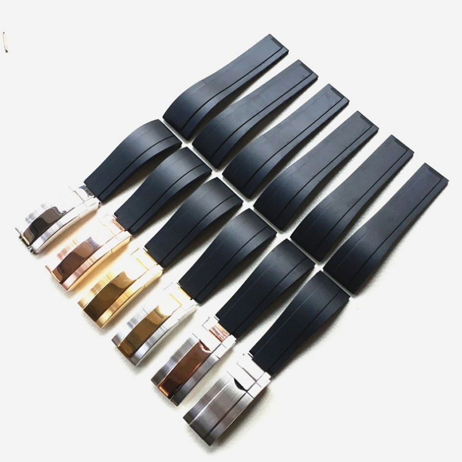 Designer Belt Men Watch Band Women's Solid Color Simple Soft Silicone Wristband 20/21mm High Quality Daily Wear