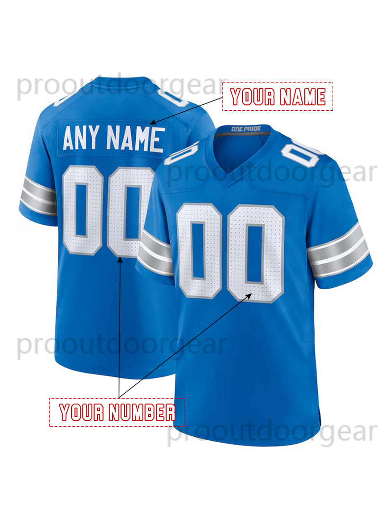 26 Gibbs Football Jersey 14 St. Brown Goff Hooker Jackson Montgomery Reynolds Custom Jerseys