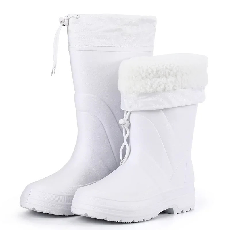 Mens Rain Boots EVA Non-slip Boots Winter Warm Waterproof Shoes Male Platform Snow Boot Outdoor Fishing Shoes Women Rain Shoes 250106