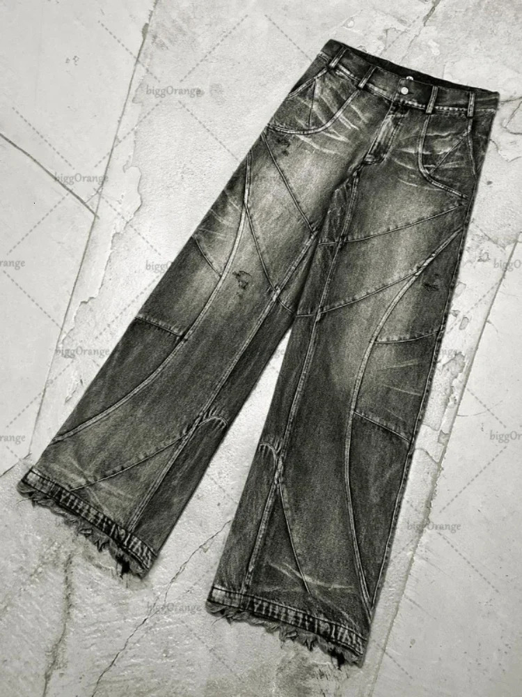 Autumn Ripped Jeans Mens Cutoff Pants Street Wear Y2K Punk Hip Hop Overalls West Loose Washed Clothes Scrub Pants 250107