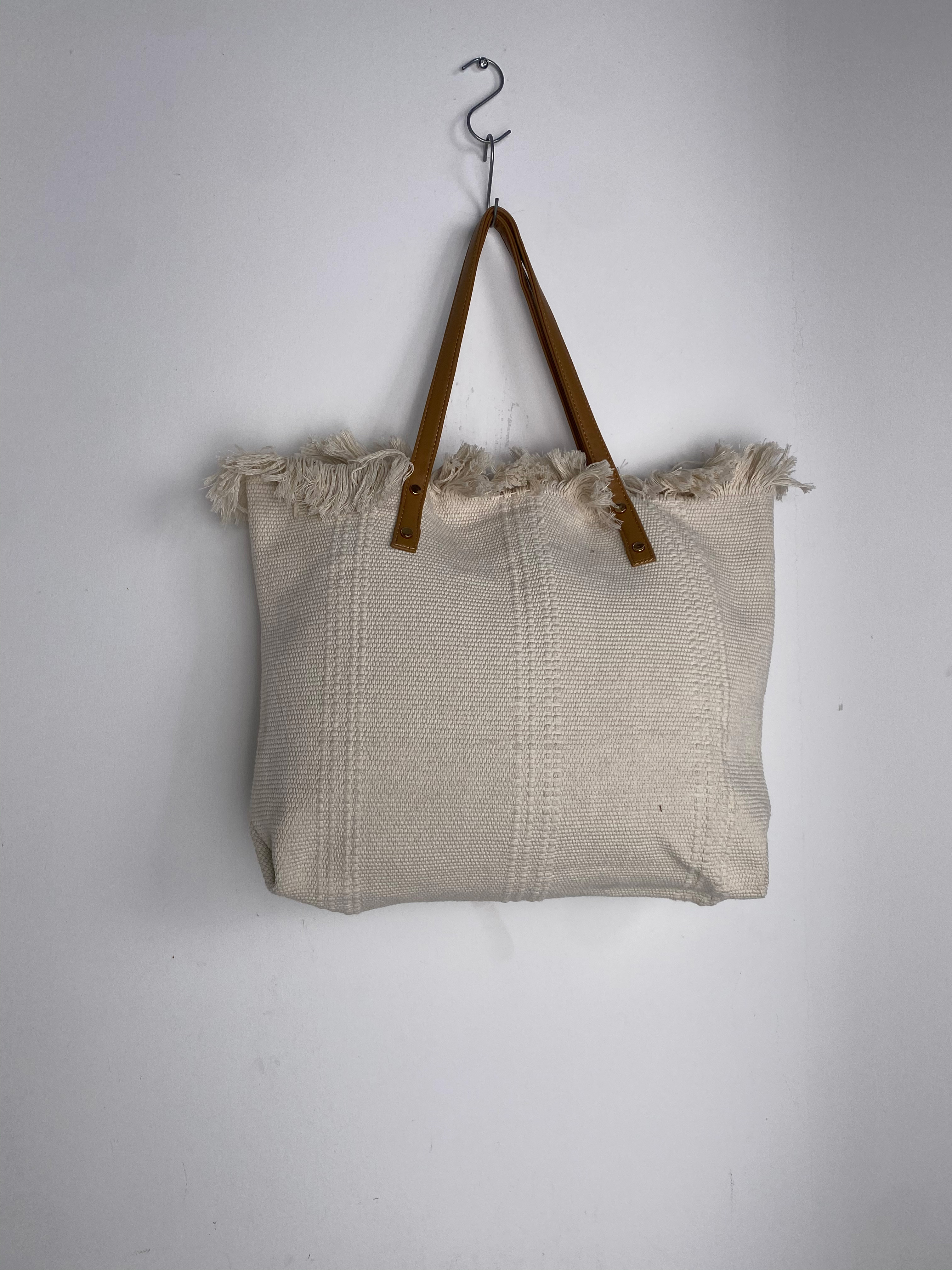 Eco-Friendly Rough Texture Weave Cross Body Satchel