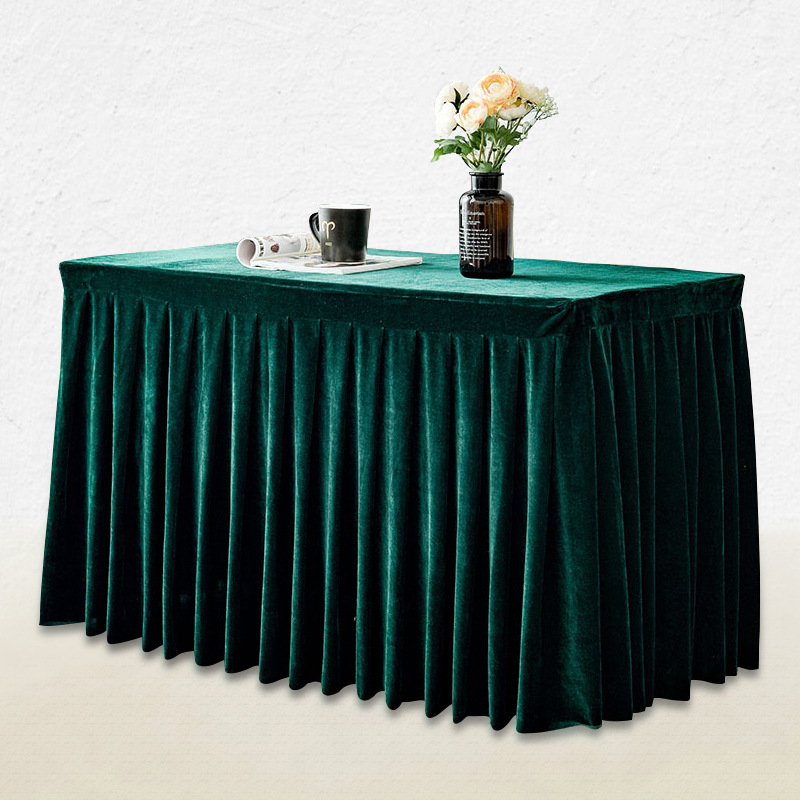 Conference, Exhibition and Celebration Solid Color Golden Velvet Tablecloth