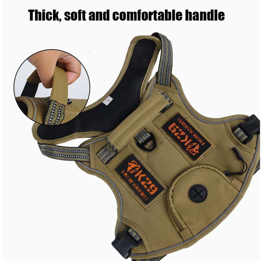 Pet Strap Tactical Chest Back Outdoor Medium Large Dog Vest Explosion Proof Punching Traction Rope