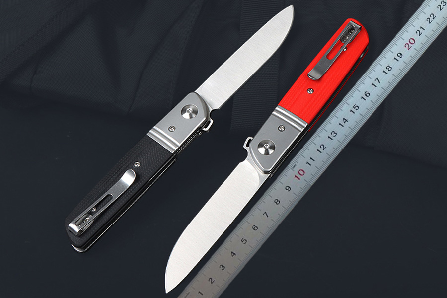 High Grade 7855 Flipper Folding Knife D2 Satin Drop Point Blade Steel G10 Handle Ball Bearing EDC Pocket Knives with Retail Box