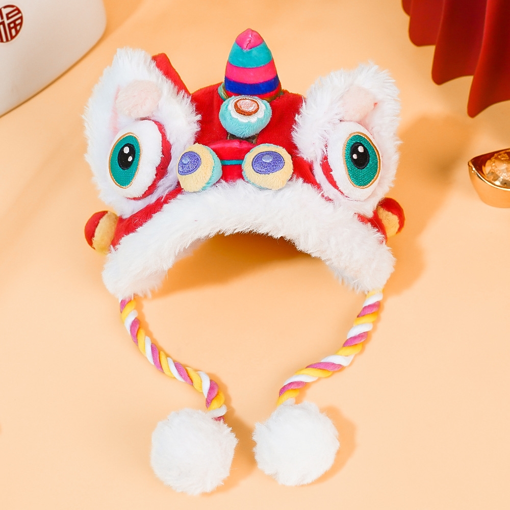 Autumn and winter warm pet dog funny cat New Year tiger hat head set headdress supplies wholesale