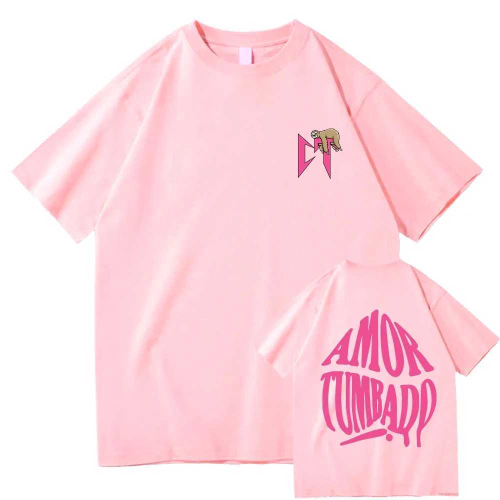 Natanael Cano T-shirt Corridos Tumbados Pink CT Sloth Mens/Womens Harajuku Aesthetic T-shirt unisex streetwear cotton top W250108