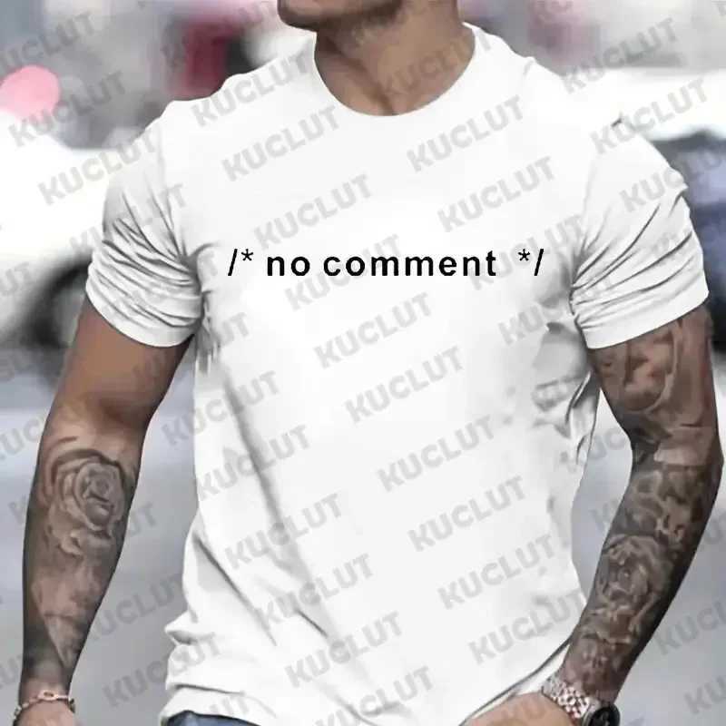 Interesting T-shirt Geek Novel Joke Encoding HTML CSS Developer Gift No Comments Mens Summer Casual Short sleeved T-shirt M250108