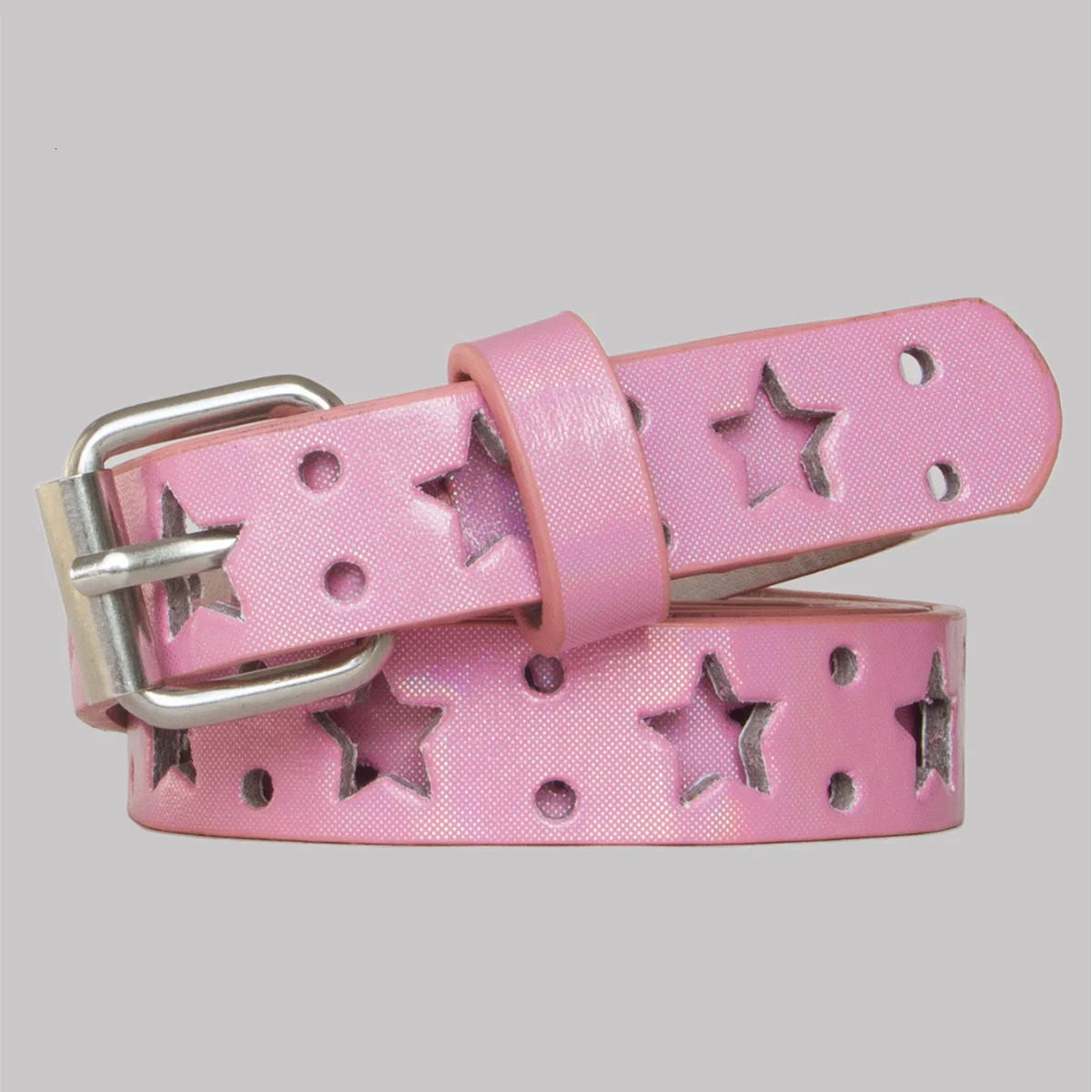 Kawaii Pink Y2k Belt Women Jeans Buckle Adjustable Multicolor Cute Heart Studded Belt Korean Fashion Y2k Accessories 105CM 250107