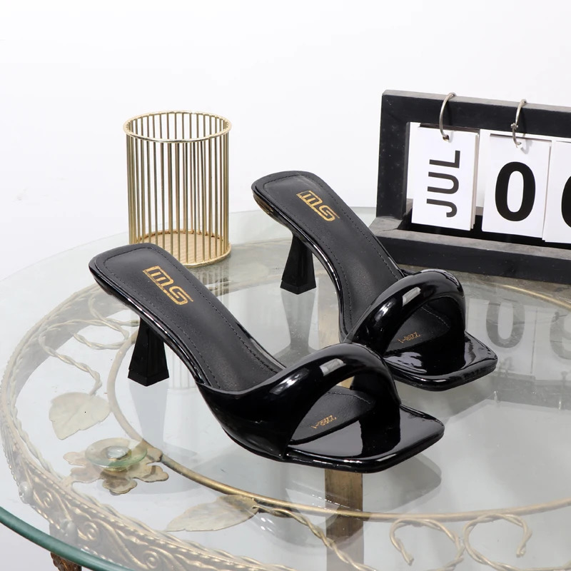 High heeled slippers 2024 Summer wear open-toed Womens sandals with thin heels 7CM Sexy red high heels Banquet shoes 250107