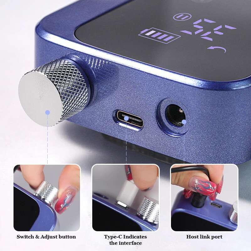 35000RPM Portable Electric Drill With LCD Display Rechargeable Nails Sander hine Nail File Pedicure Tool