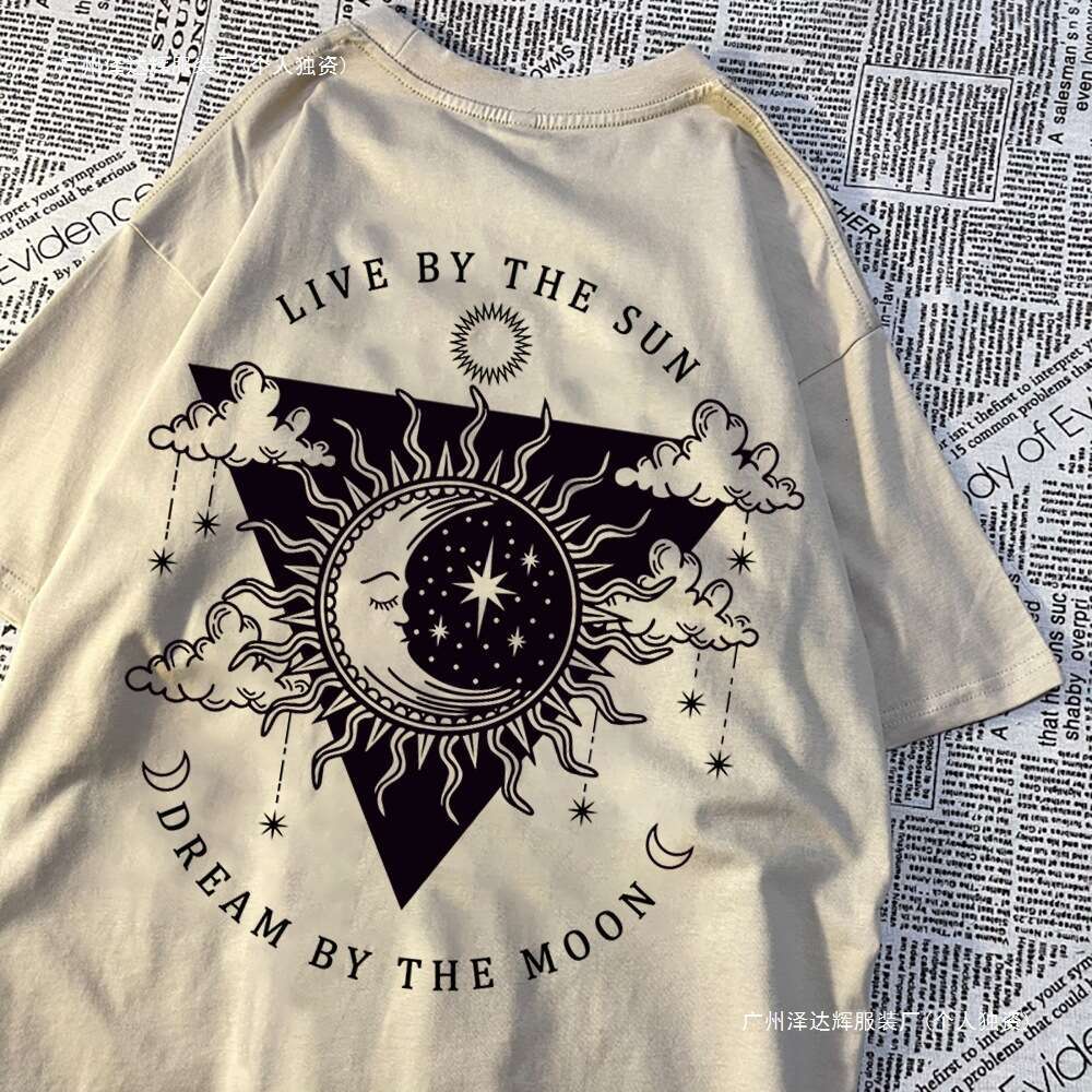 Life Sun, Dreams by the Moon, T-shirts for men and women, hip-hop cotton casual tops, patterns, sweet