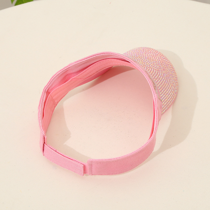 Summer net red hollow top hat diamond sequins hollow top love hat casual student sunshade breathable large brim sunscreen hat