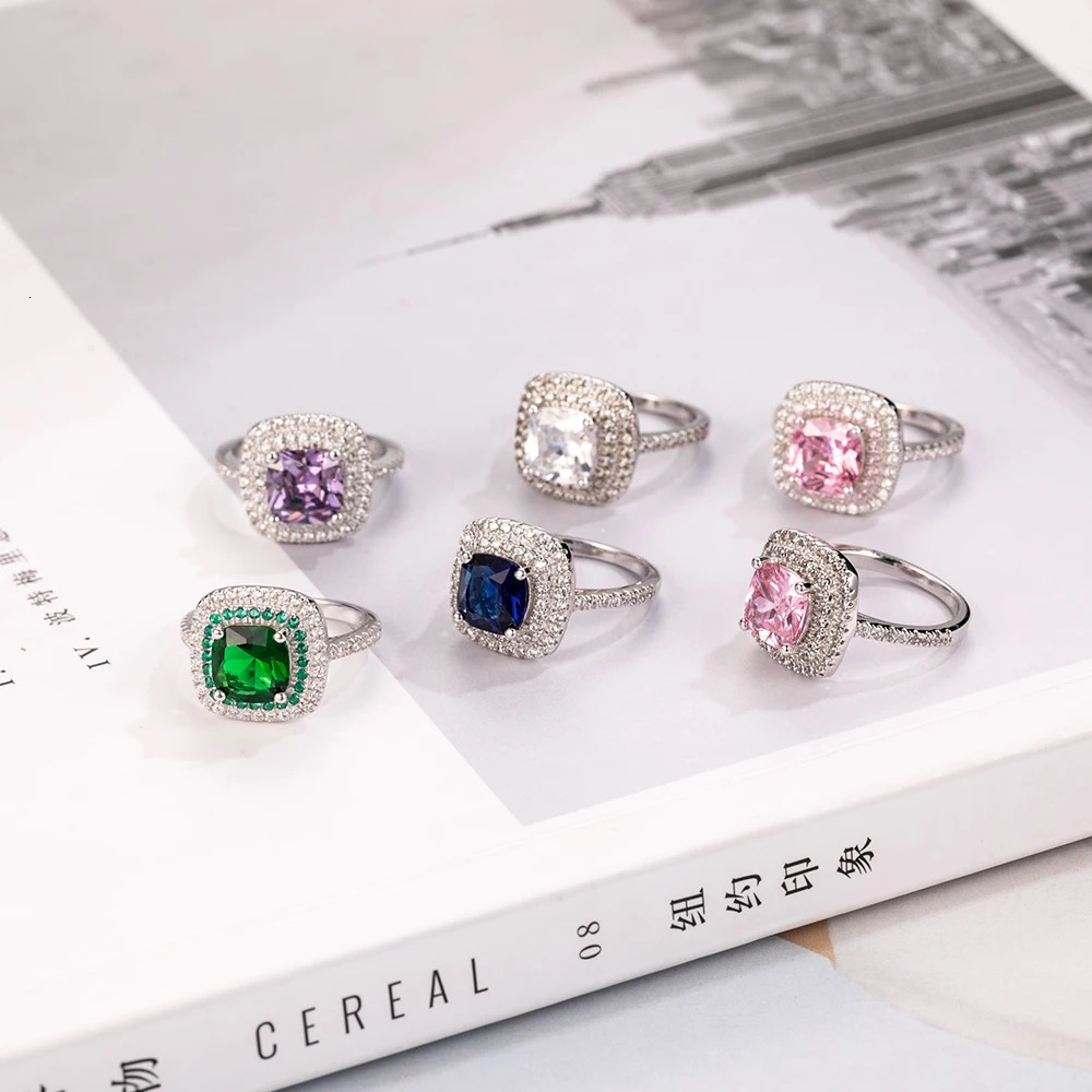 6 style Real 100% 925 Sterling Silver Rings finger Jewelry Eternal natural Blue Sapphire Wedding Engagement Ring for Women 250106