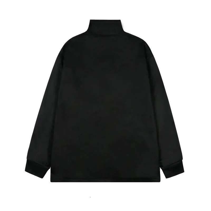 Men's Sweatshirts High Street Turtlr Stand Collat Suede Trendy Print Pullovers For Men Loose Zipper Design Streetwear Hip Hop