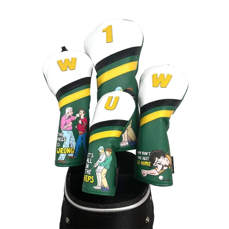 Golf Club Head Covers Funny Golf Driver Head Cover Leather Headcovers Set for Men and Women All in the Hips Go Home Ball 250108
