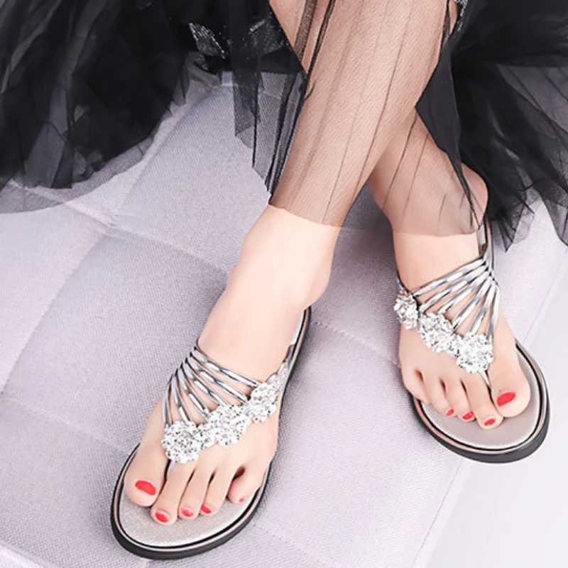 New Arrival Womens floral flip slippers summer Korean flat shoes casual lightweight slippers plus size beach sandals Pantuflas De Mujer T250108