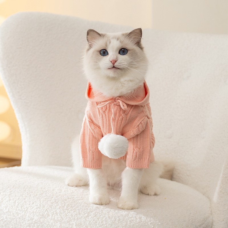 Autumn and Winter Dog Knitwear, Imitation Mink Fur Cat Sweater, Small and Medium-sized Dog and Puppy Warm Leg Clothes, Pet Clothes