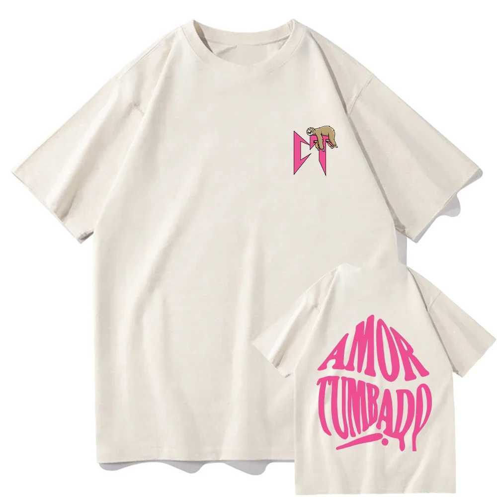 Natanael Cano T-shirt Corridos Tumbados Pink CT Sloth Mens/Womens Harajuku Aesthetic T-shirt unisex streetwear cotton top W250108