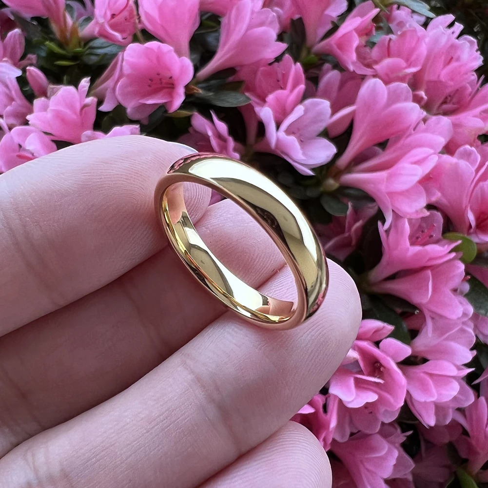 iTungsten 2mm 4mm 6mm 8mm 10mm Gold Plated Tungsten Ring For Men Women Couple Engagement Wedding Band Trendy Jewelry Comfort Fit 250107