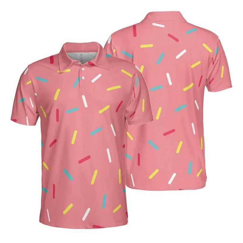 Creative Ice Cream 3D Print Polo Shirts For Men Everyday Casual Funny Graphic Short Sleeve Male Camisa Buttons Laple ClothingXJ250108