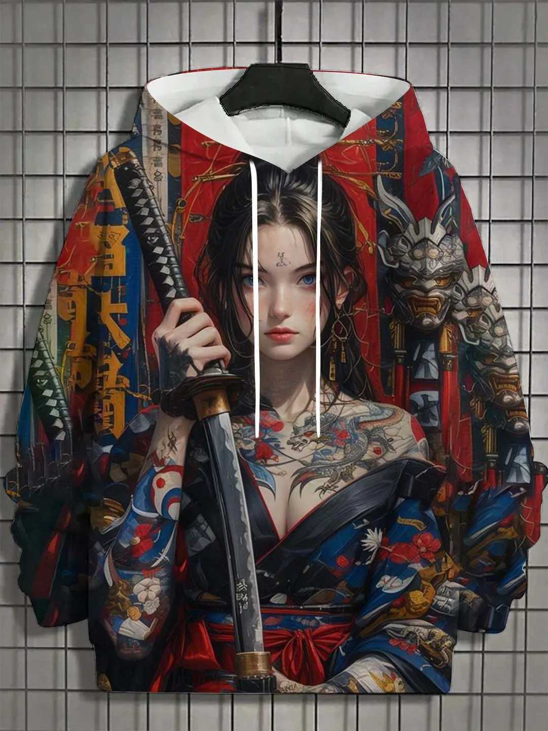 2024 Mens Hoodie Bad Girl Tattoo Sexy Beauty Pattern 3D Printing Autumn New Casual Hip Hop Neutral Hoodie Top W250108