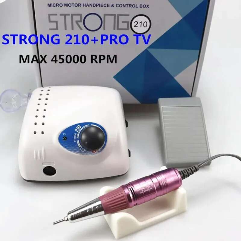 Strong 210 PRO XII 65W 35000 Cutters Electric Drill Milg Manicure hine Polish Nail File