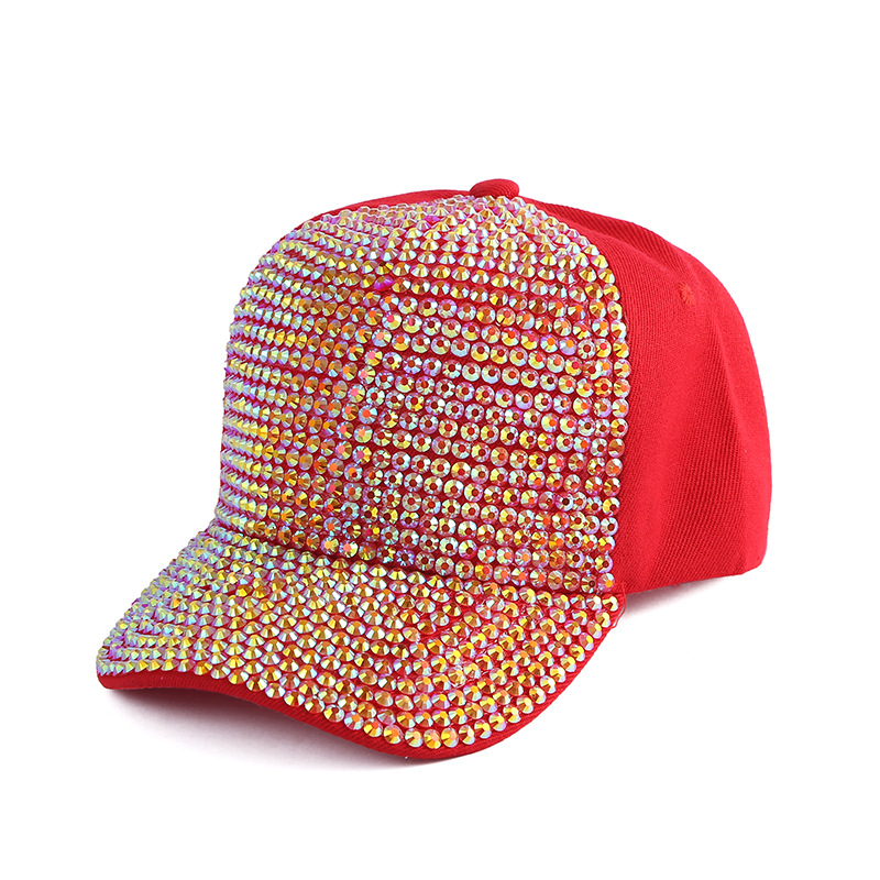 Hip-hop baseball cap street casual style sequin baseball cap bigger and wider sun hat nightclub rap hundred hats