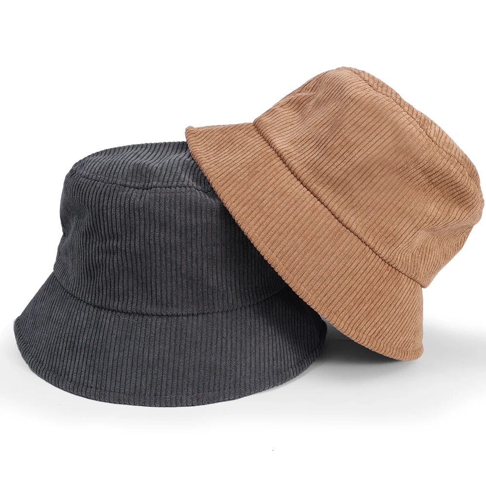 Corduroy Bucket Hat Spring Autumn Solid Color Women Men Fisherman Hats Hip Cap Foldable Bob u Panama Fishing Cap Gorras 250107