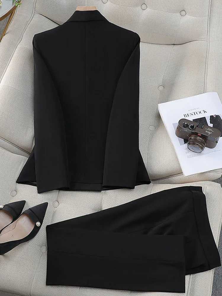 Office womens jacket and pants set 2-piece set womens Conjuntos Para jeres Ele Matching Trouser set Spring and Autumn W250108