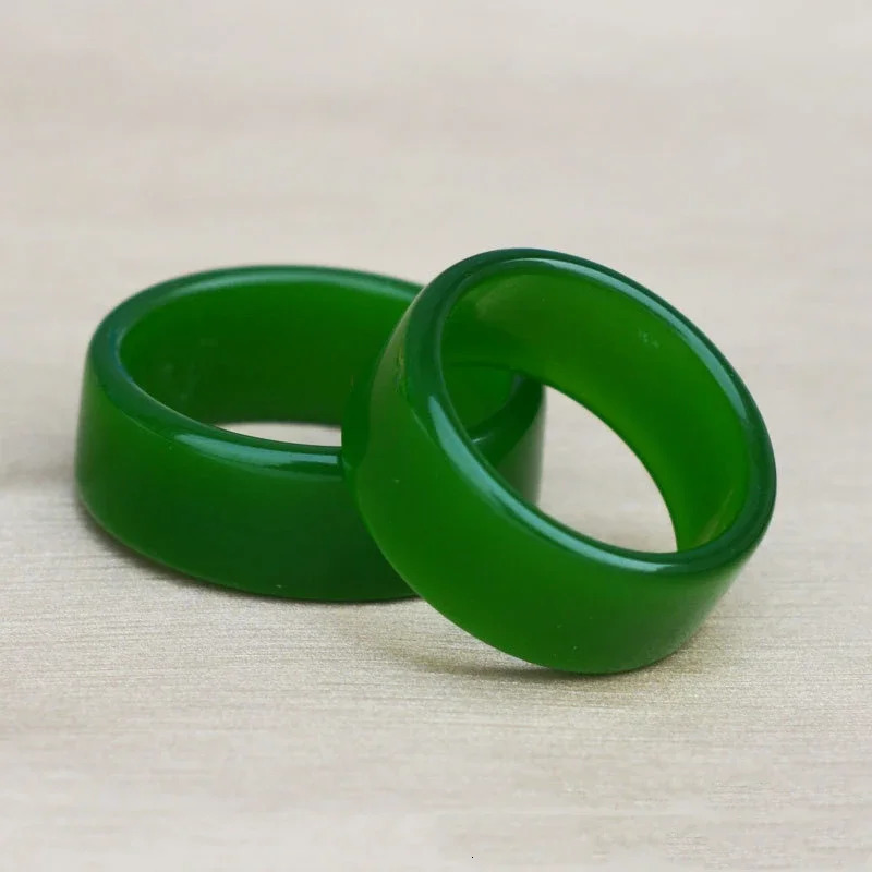 Natural Chinese Green Hand-carved Jade Ring Fashion Boutique Jewelry for Men and Women Jasper Ring Gift 250107