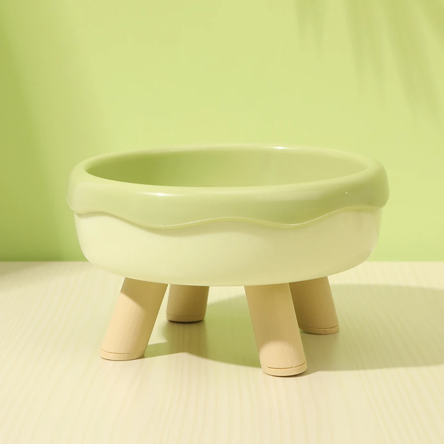 175691 Ceramic cat bowl, natural material, fired at high temperature, solid and smooth, easy to clean and non-toxic