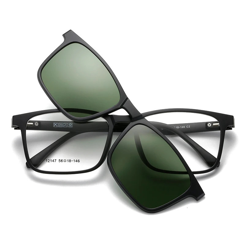 15 Polarized Magnetic Sleeve Glasses Frame Male Ultralight Myopia Square Frame Female Optical Prescription Sunglasses 12147 250107